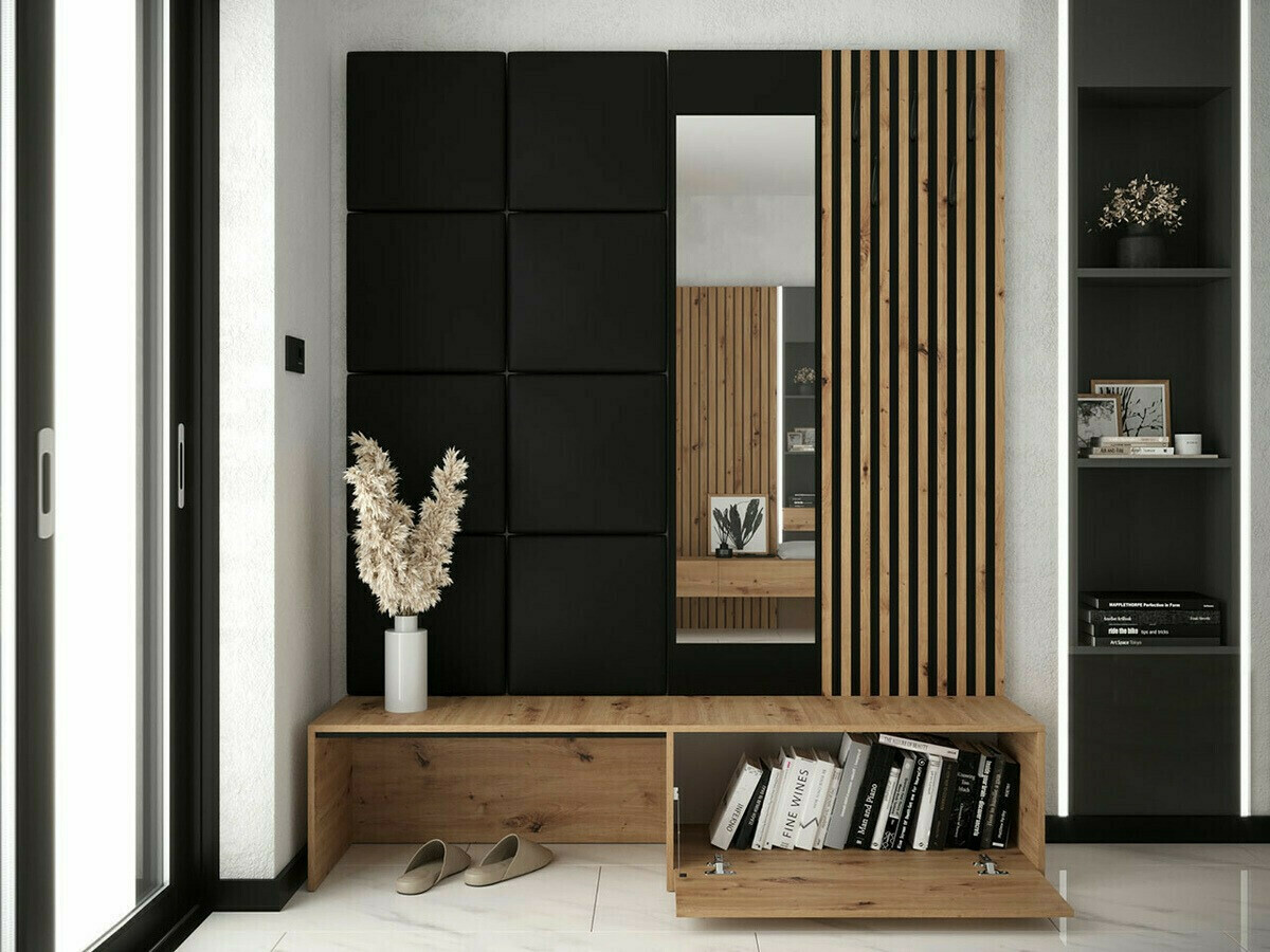 Meuble d'entrée Fabor (Chêne Artisan + Manila 18)