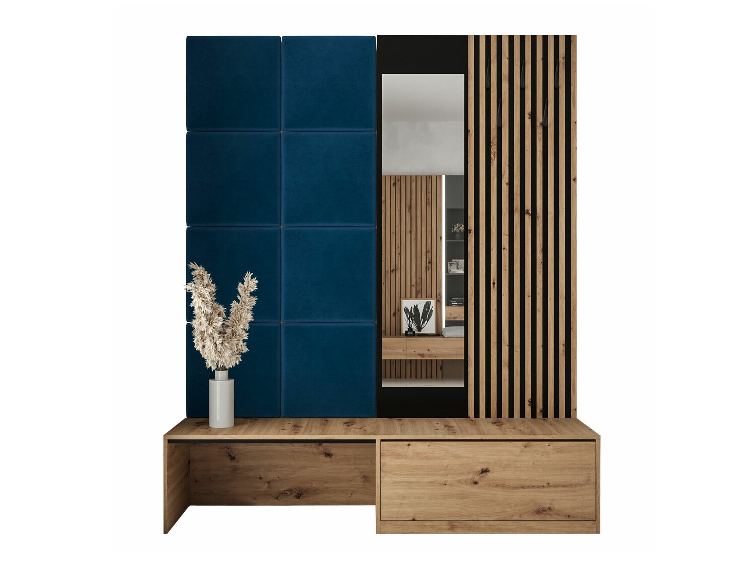 Meuble d'entrée Fabor (Chêne Artisan + Manila 26)