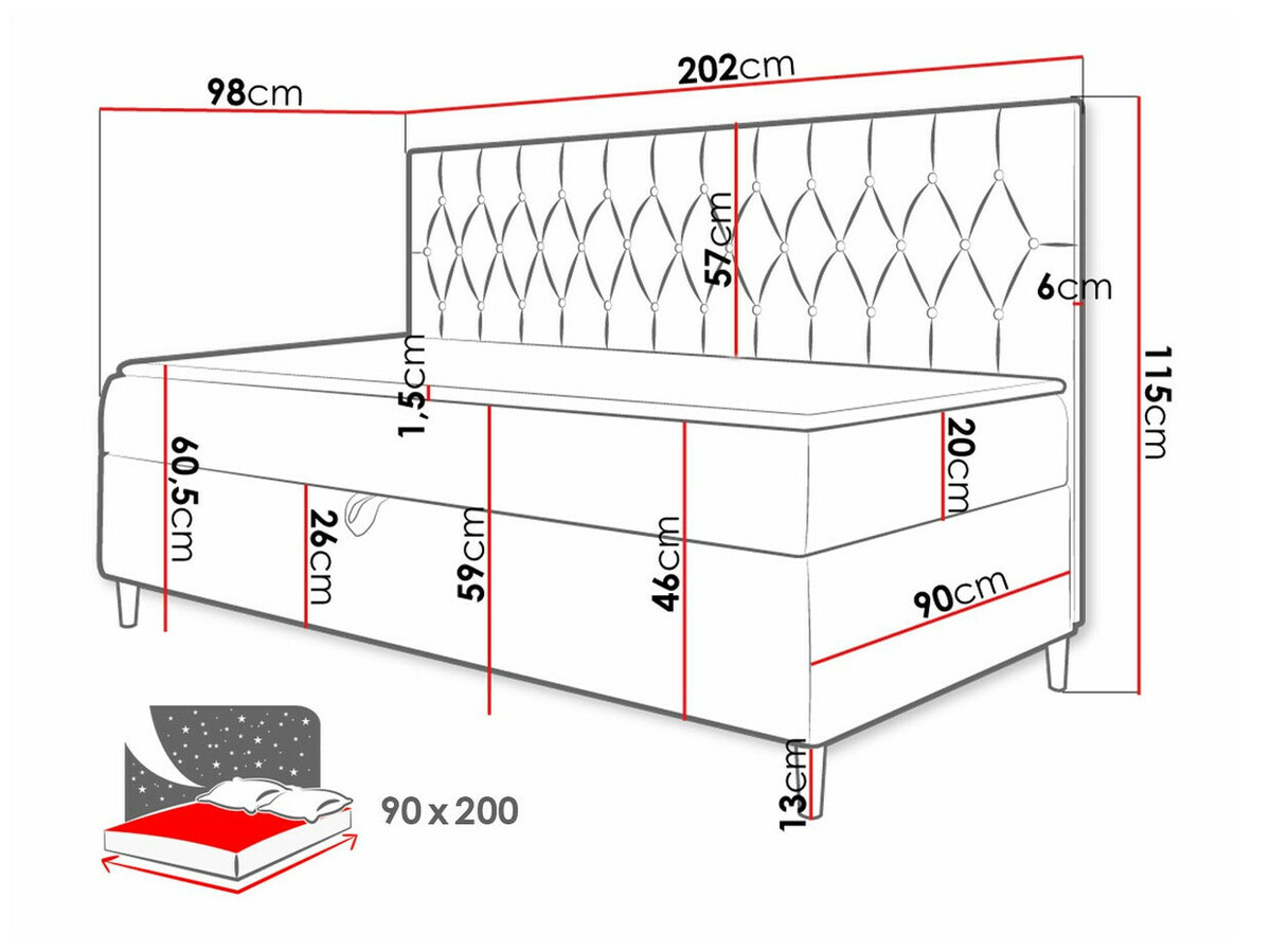 Lit boxspring Lucus II (Soft 017 + Fresh 12)