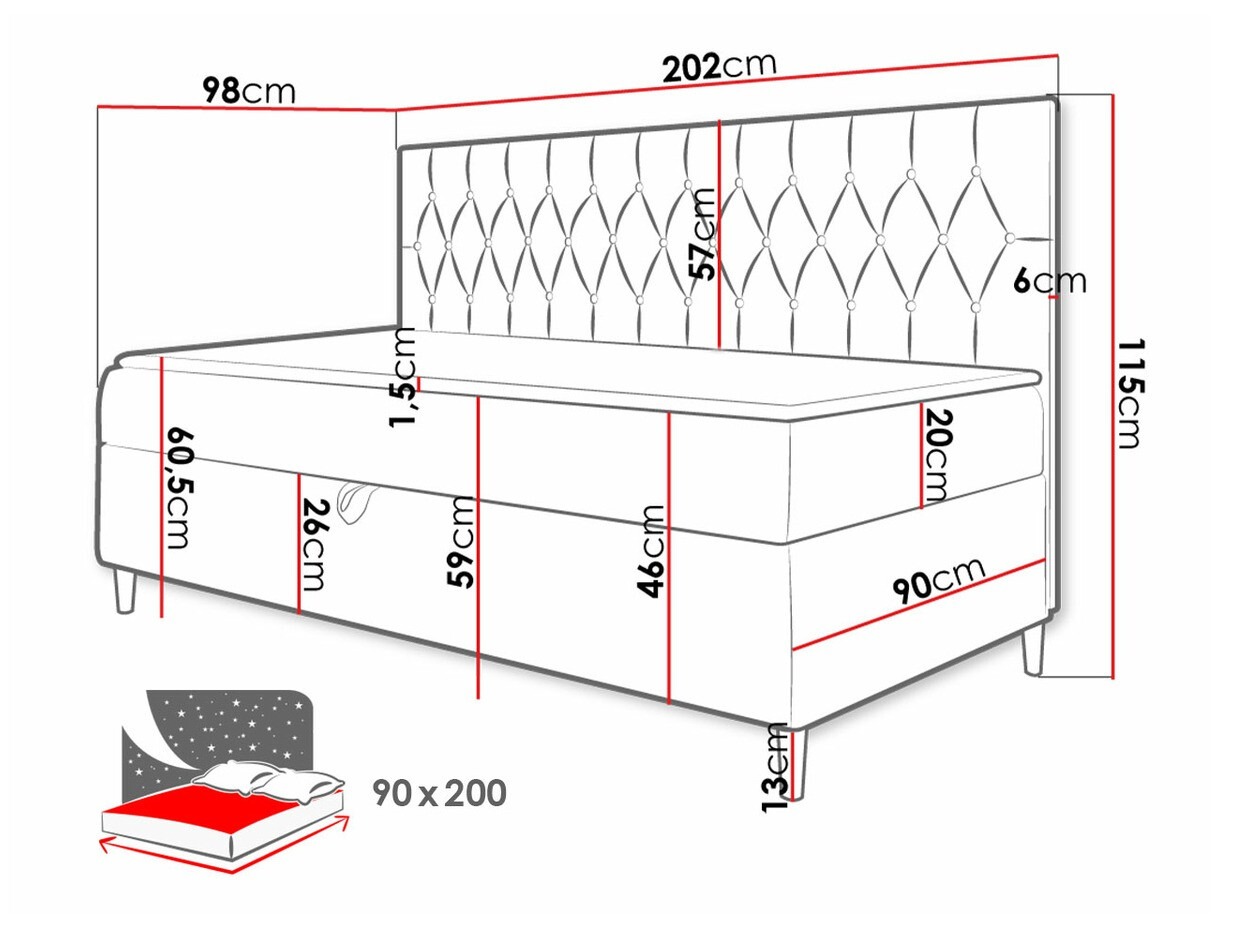 Lit boxspring Lucus II (Soft 017 + Fresh 1)