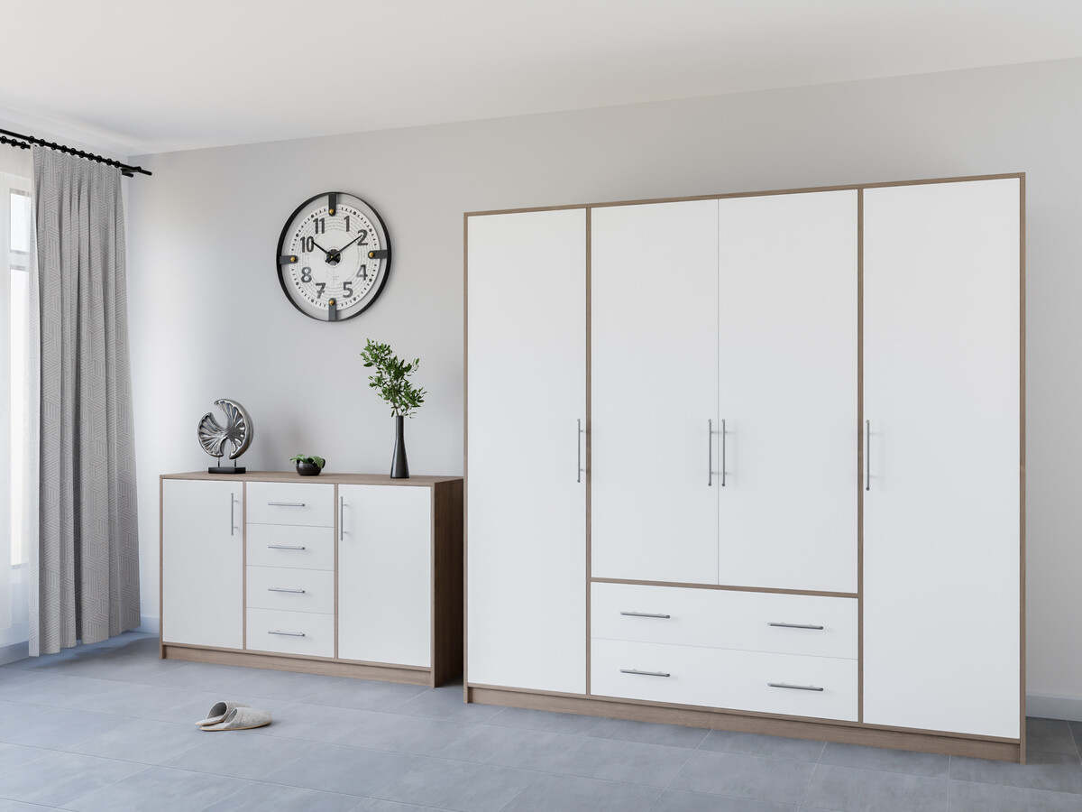 Armoire Cavmero 100 (Sonoma chêne + Blanc)