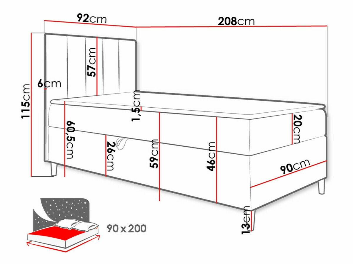 Lit boxspring Lucus VI (Soft 017 + Fresh 12)