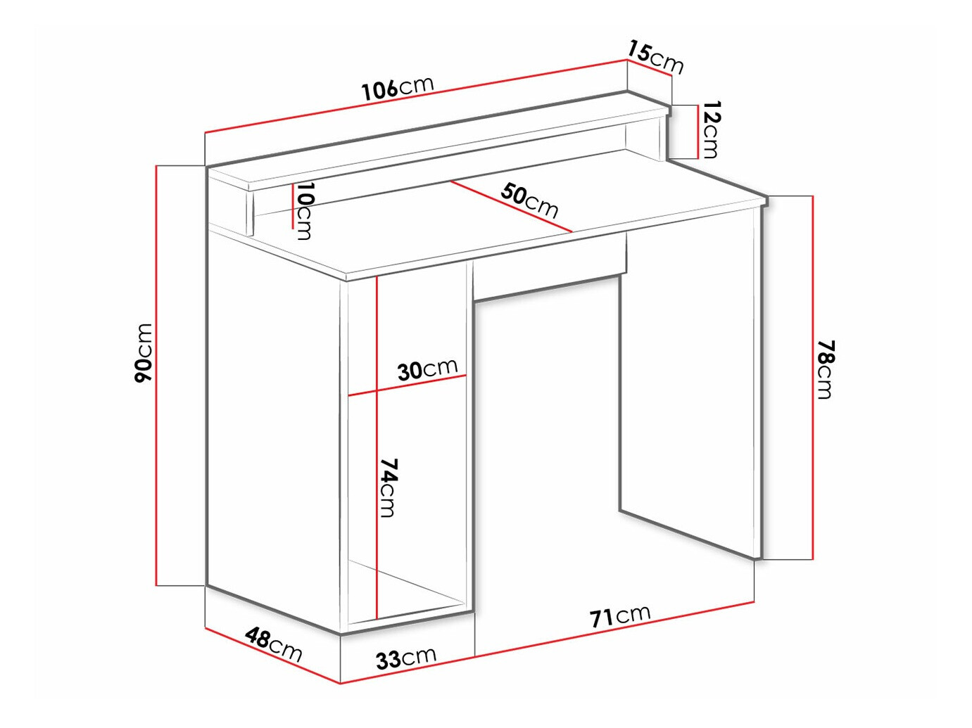 Bureau de gaming Lila I (Blanc)