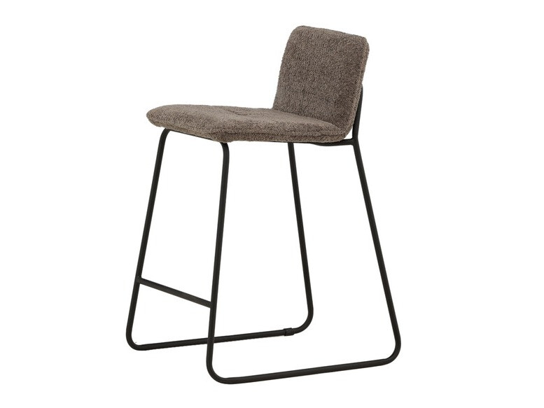 Chaise de bar mi-hauteur Dallas 3235 (Gris foncé + Noir)