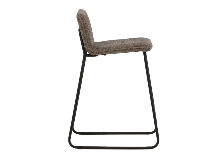 Chaise de bar mi-hauteur Dallas 3235 (Gris foncé + Noir)