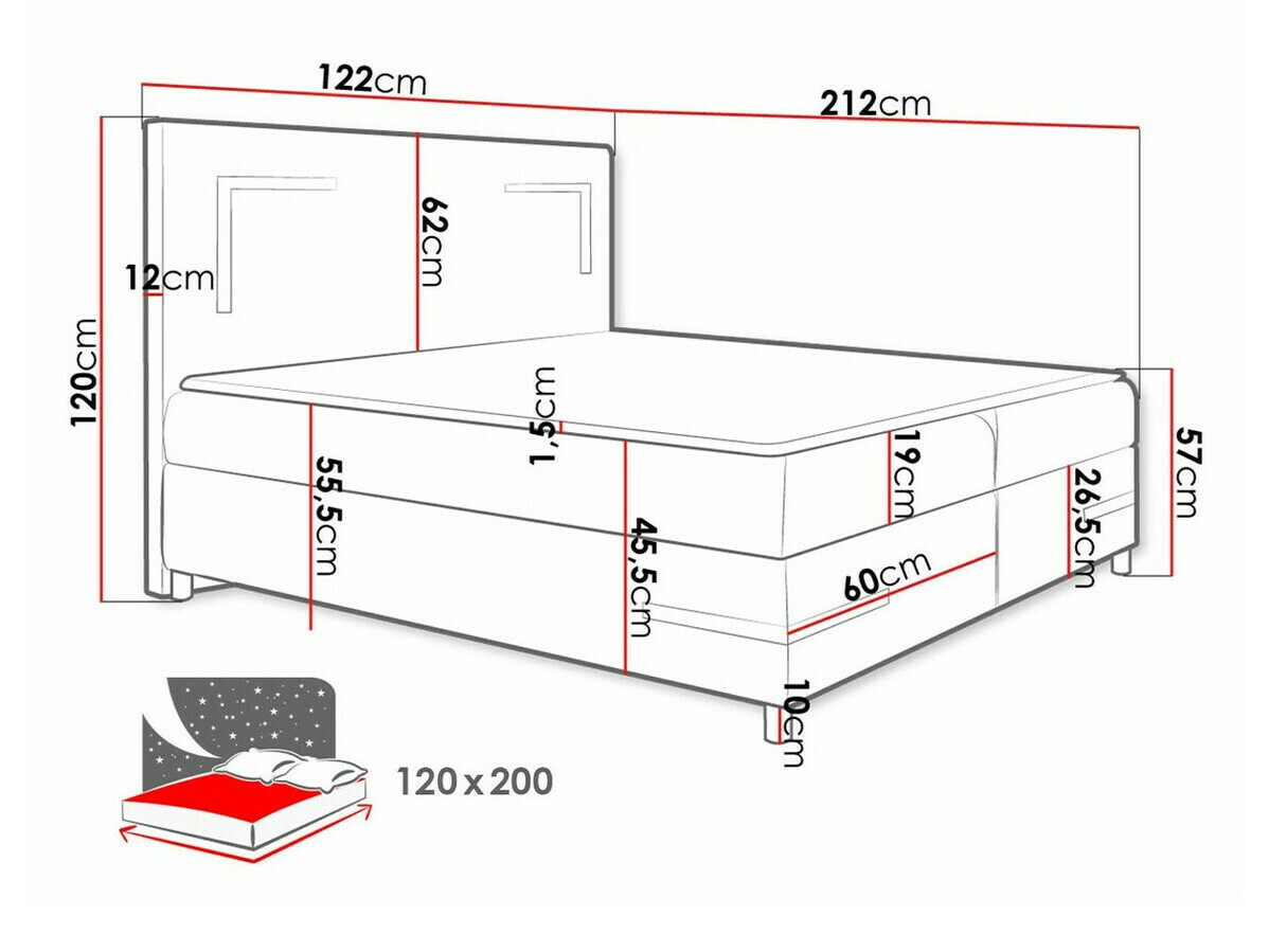 Lit boxspring Vallis (Fresh 11)