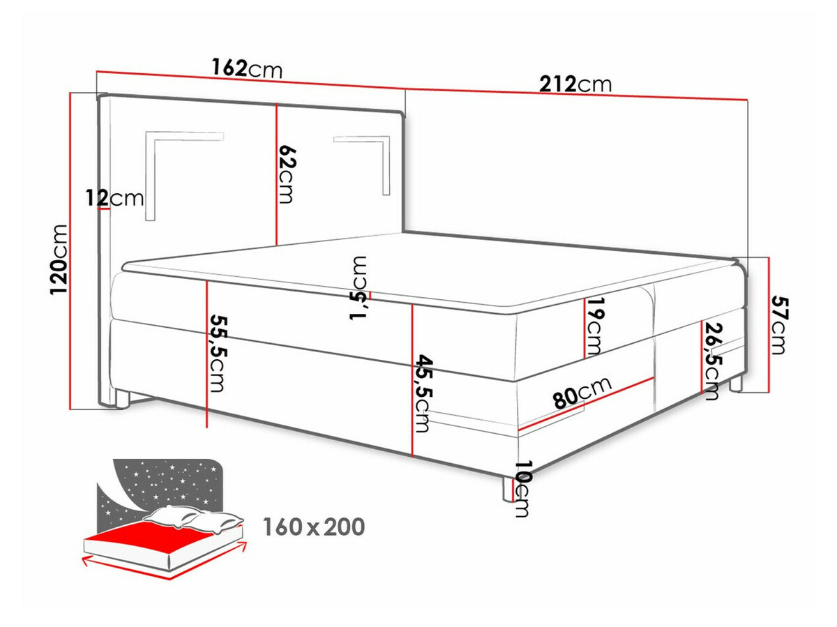 Lit boxspring Vallis (Fresh 13)