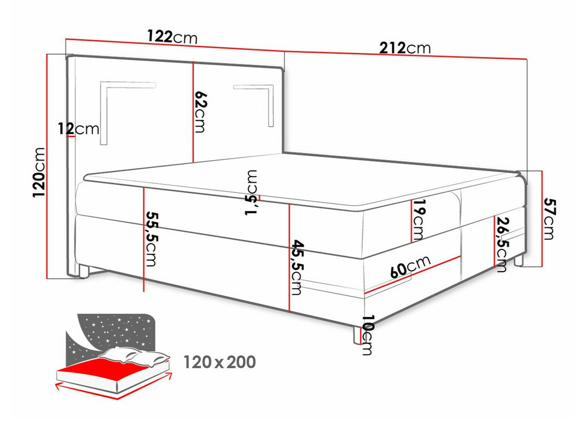 Lit boxspring Vallis (Fresh 1)
