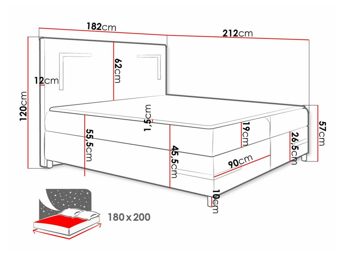 Lit boxspring Vallis (Fresh 8)