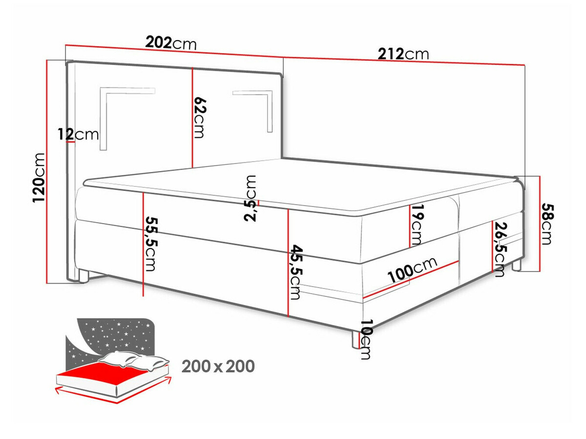 Lit boxspring Vallis (Soft 017)