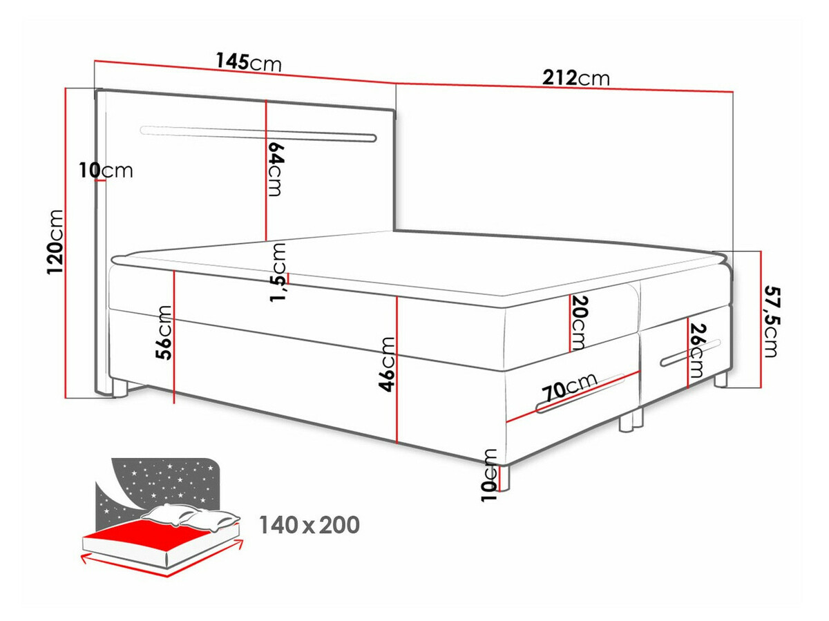 Lit boxspring Pluvia (Fresh 33)