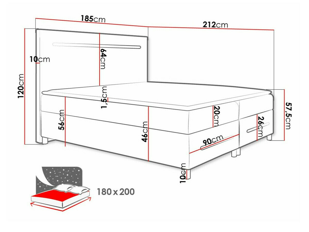 Lit boxspring Pluvia (Fresh 4)