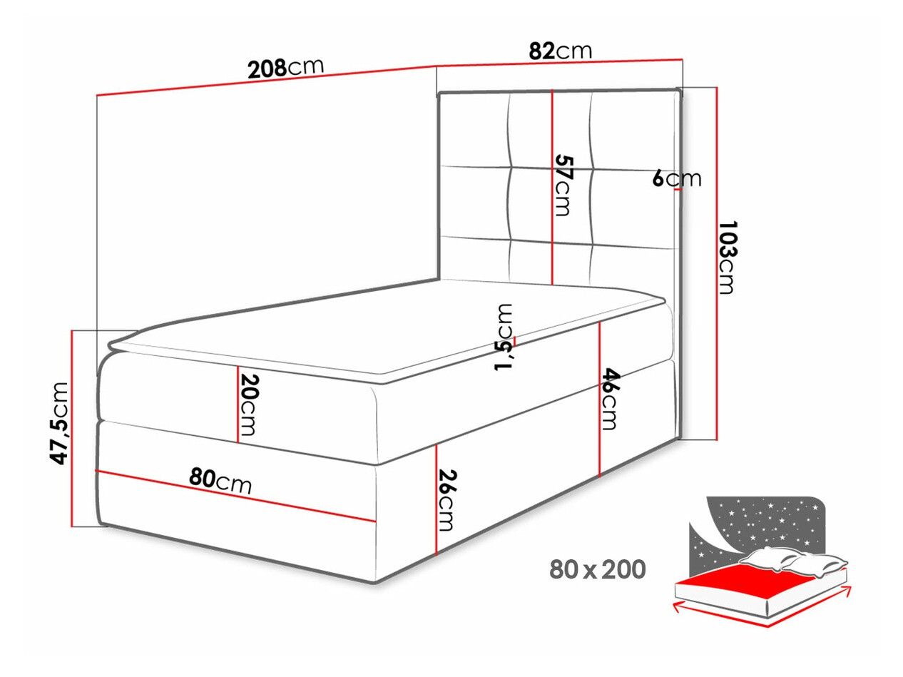 Lit boxspring Baltimore 180 (Soft 010)
