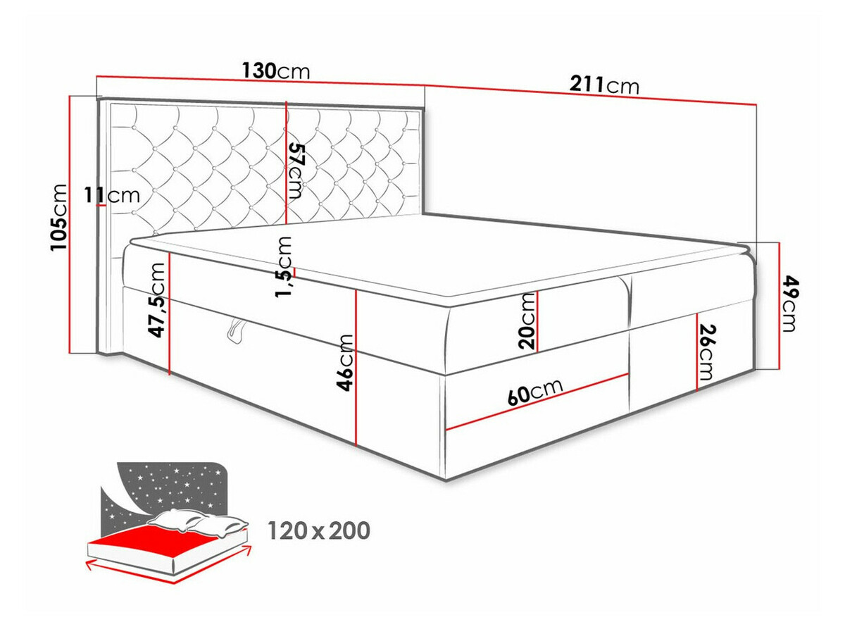 Lit boxspring Navis I (Chêne wotan + Faro 20)