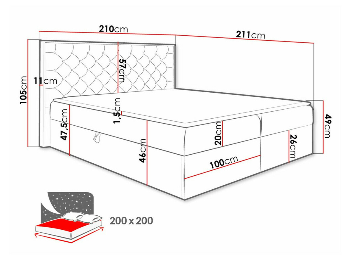 Lit boxspring Navis I (Faro 14)