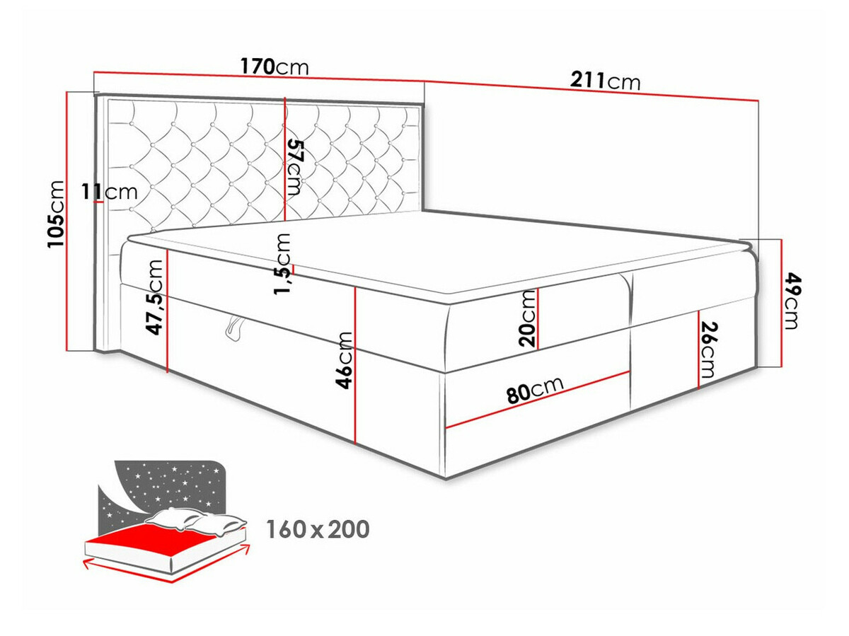 Lit boxspring Navis I (Faro 20)