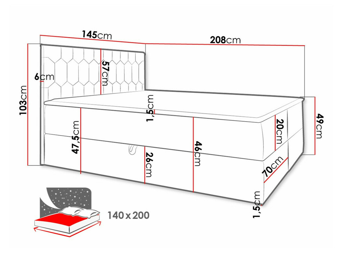 Lit boxspring Pons III (Fresh 33)