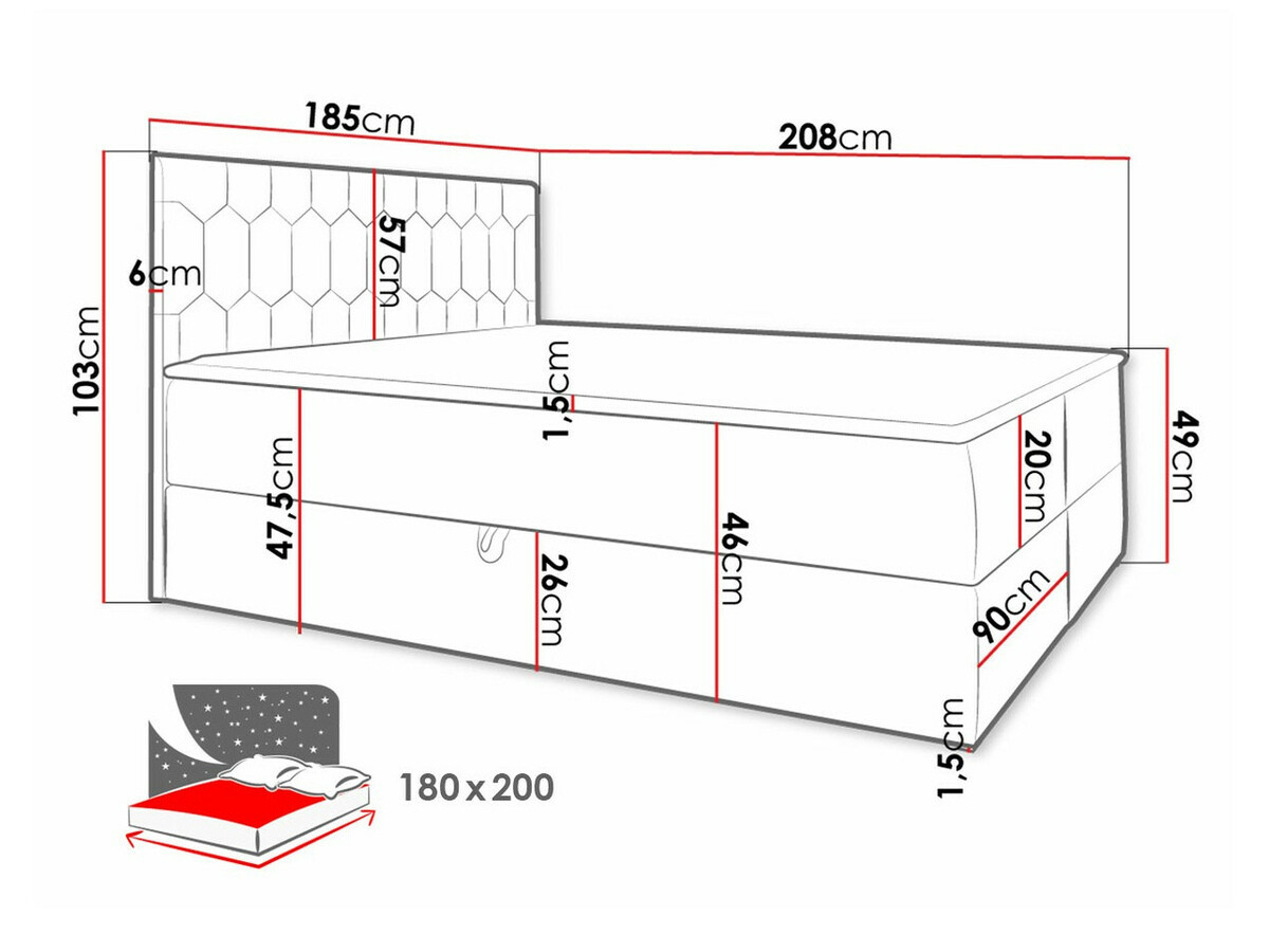 Lit boxspring Pons III (Fresh 8)