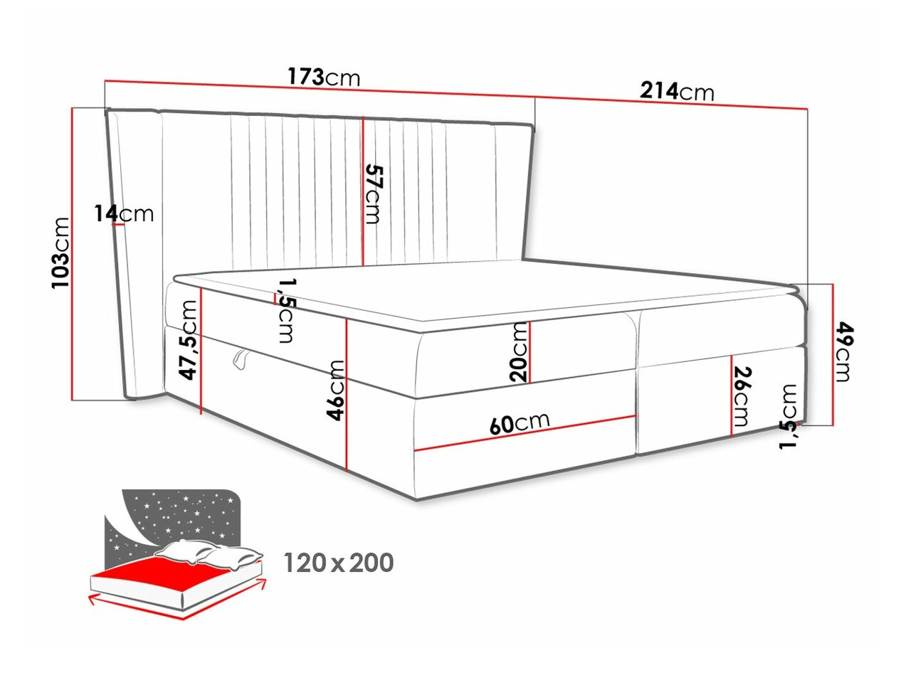 Lit boxspring Fenestra (Magic Velvet 2260)
