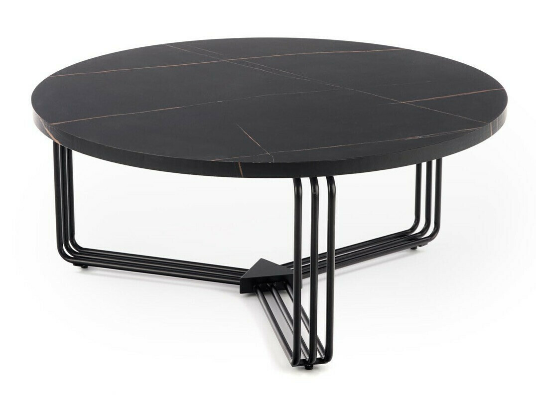 Table basse Houston 1275 (Marbre noir + Noir)