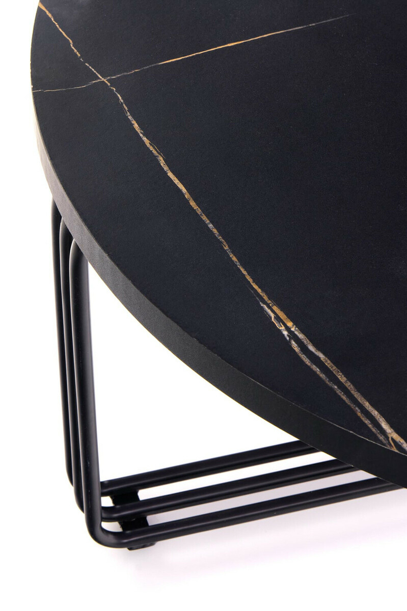 Table basse Houston 1275 (Marbre noir + Noir)