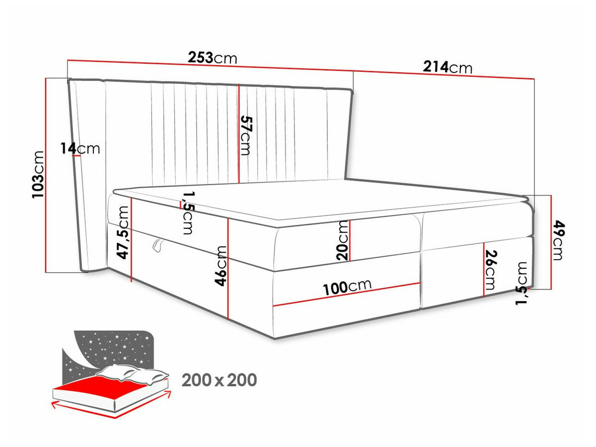 Lit boxspring Fenestra (Magic Velvet 2209)