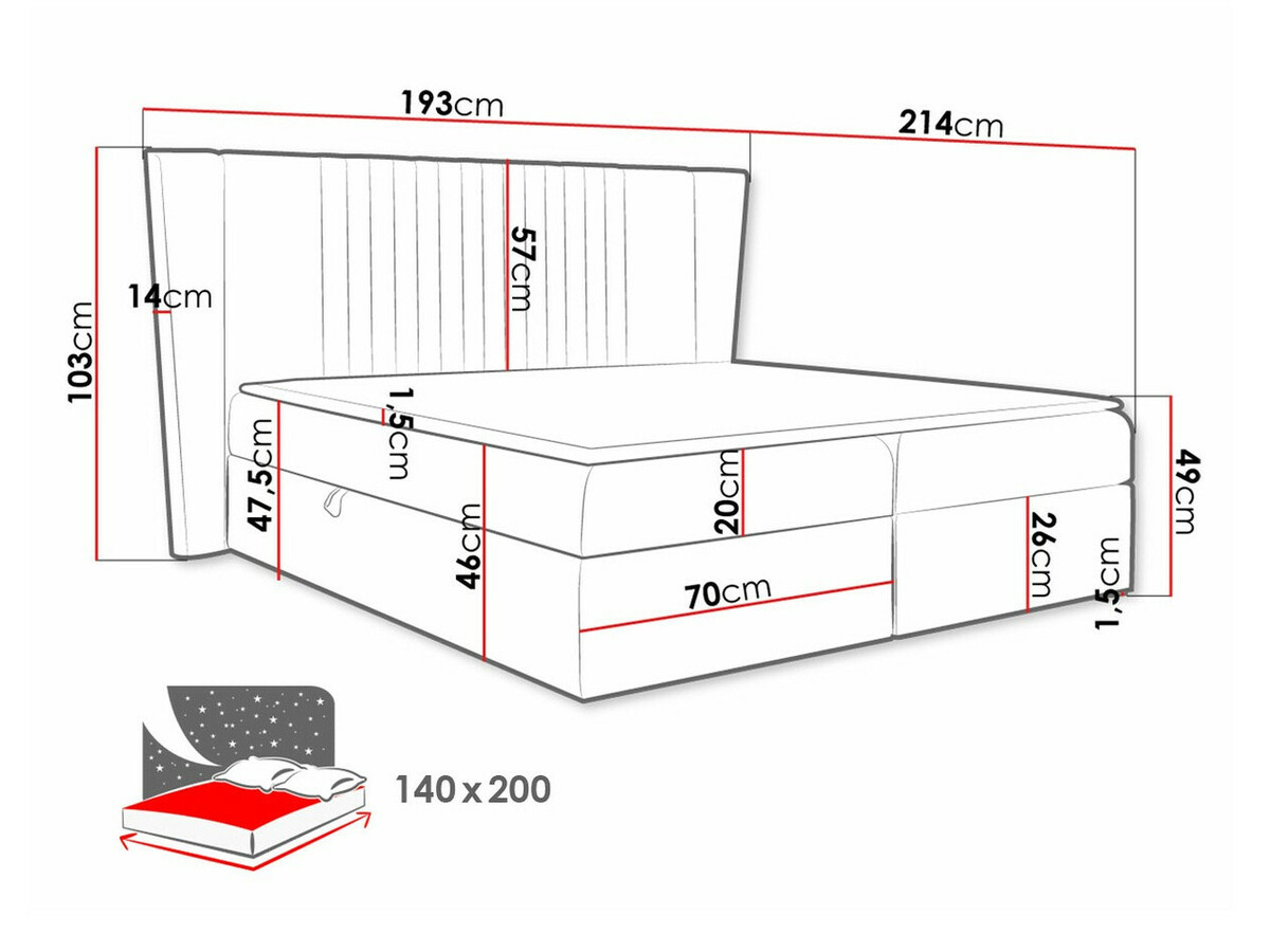 Lit boxspring Fenestra (Magic Velvet 2217)