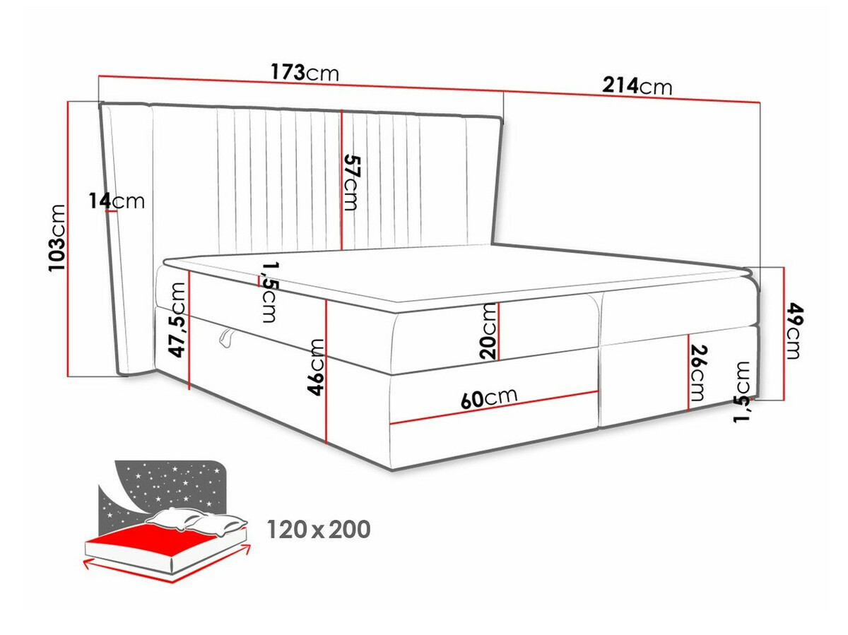 Lit boxspring Fenestra (Magic Velvet 2239)
