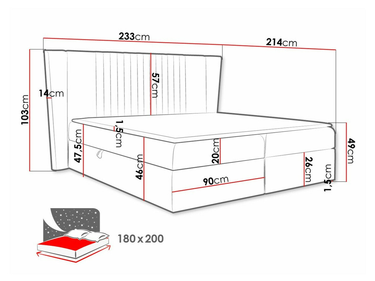Lit boxspring Fenestra (Magic Velvet 2258)
