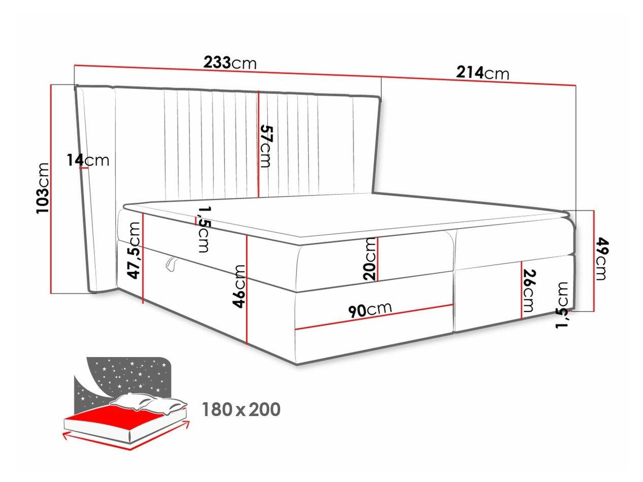 Lit boxspring Fenestra (Magic Velvet 2260)