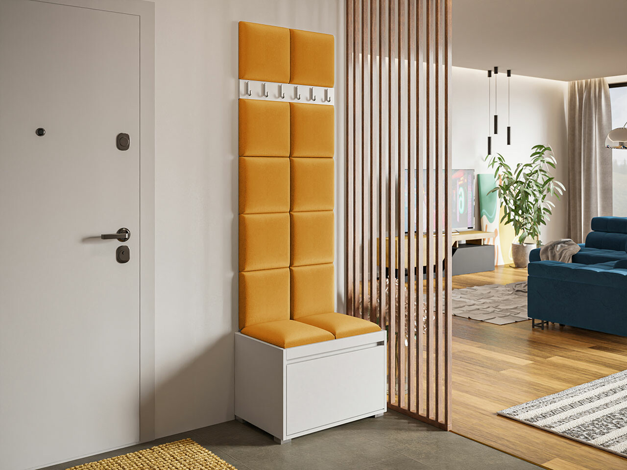 Meuble d'entrée Comfivo Pinus VII (Blanc + Manila 32)