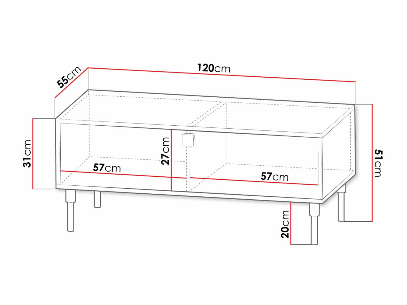 Table basse Merced 122 (Noir + Doré)