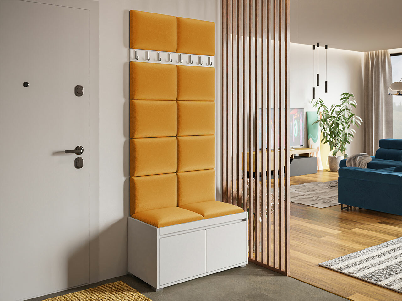 Meuble d'entrée Comfivo Pinus IV (Blanc + Manila 32)