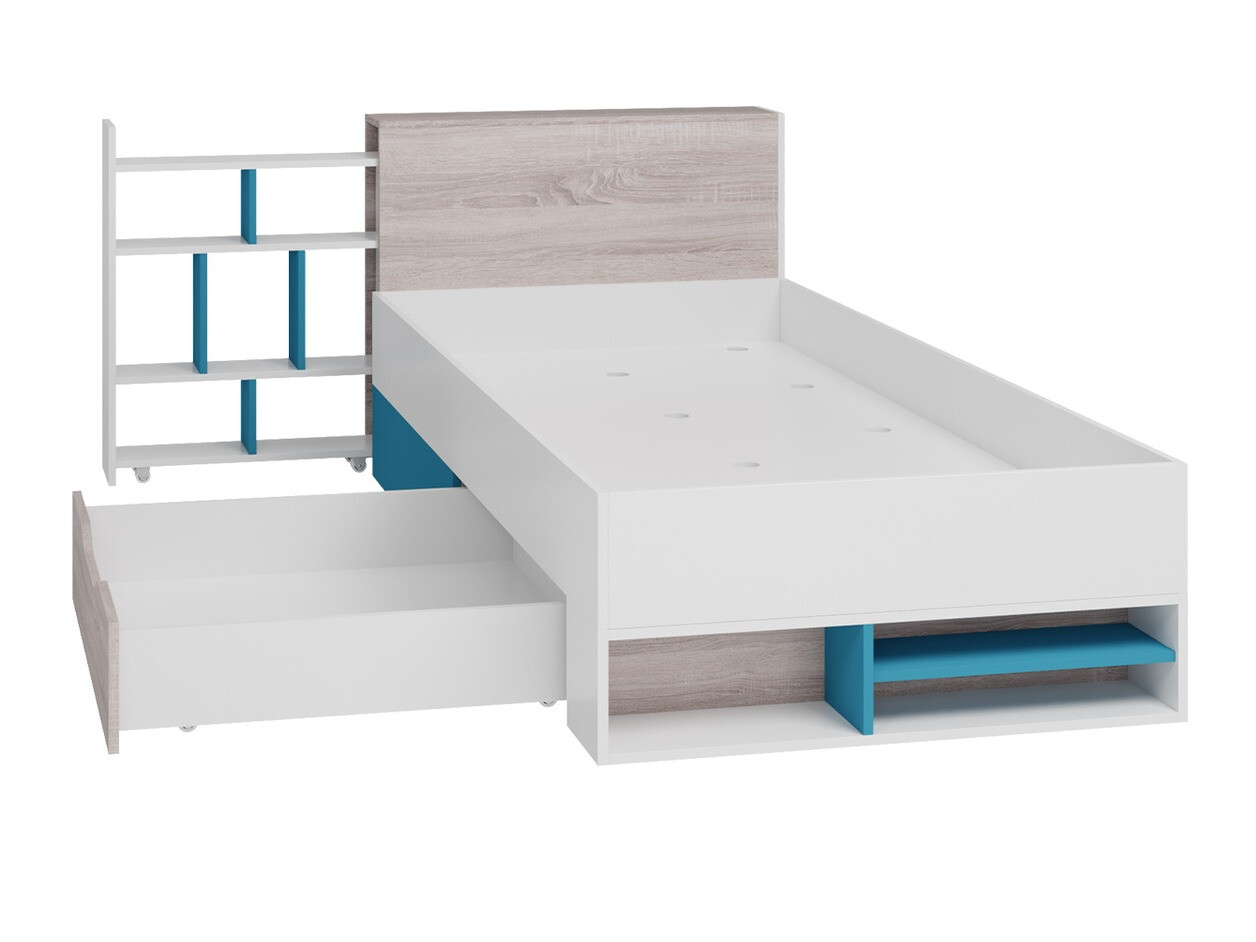 Chambre enfant complète Camteso 114 (Noir + Chêne + Beige)