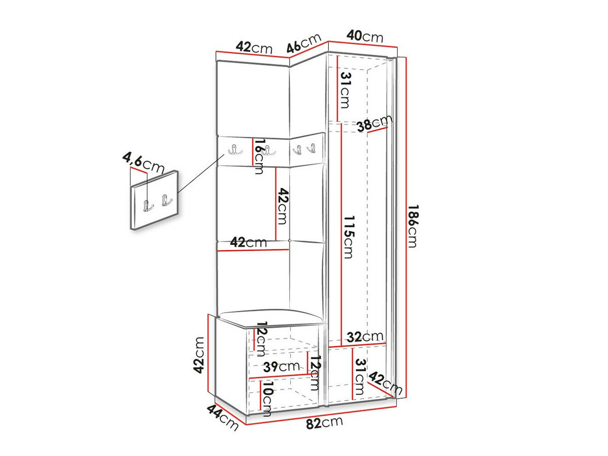 Meuble d'entrée Hartford 348 (Blanc)