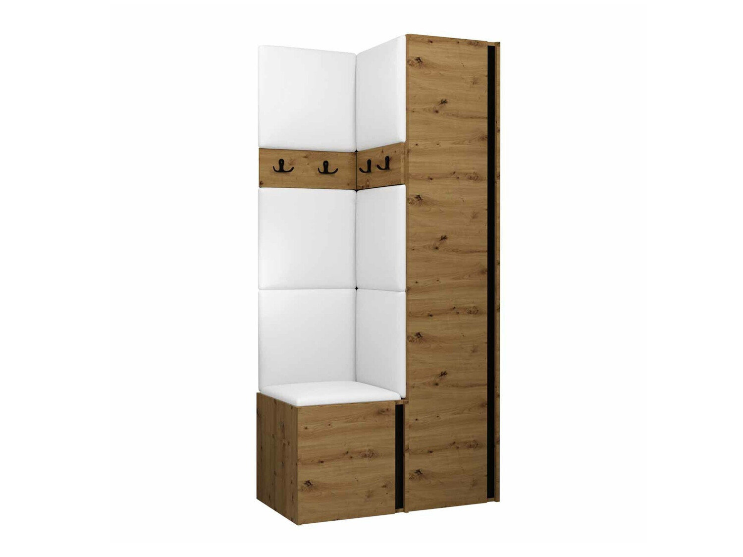 Meuble d'entrée Pinis XXIV (Chêne Artisan + Noir)