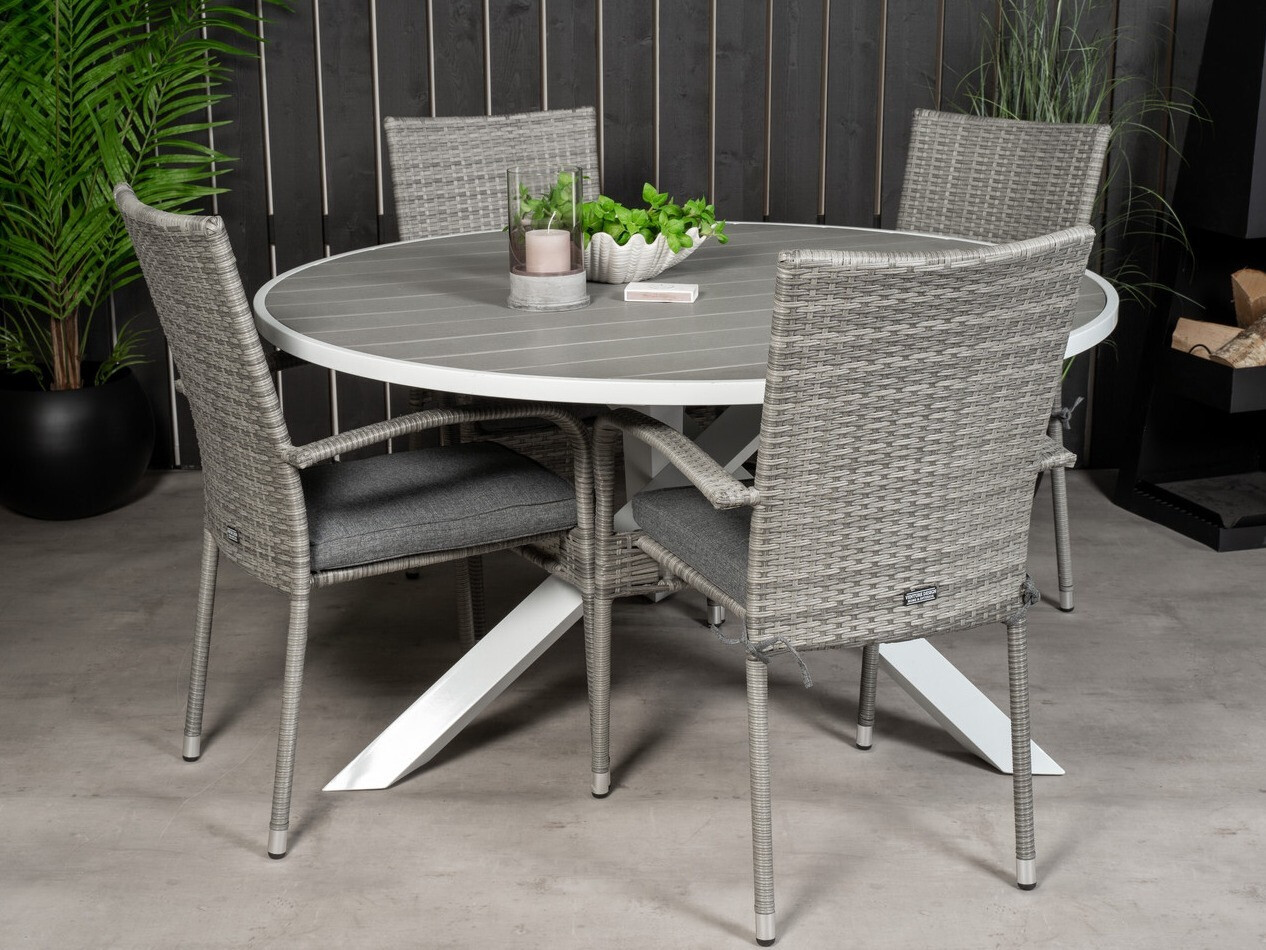 Ensemble table et chaises Dallas 2353 (Gris + Gris foncé)