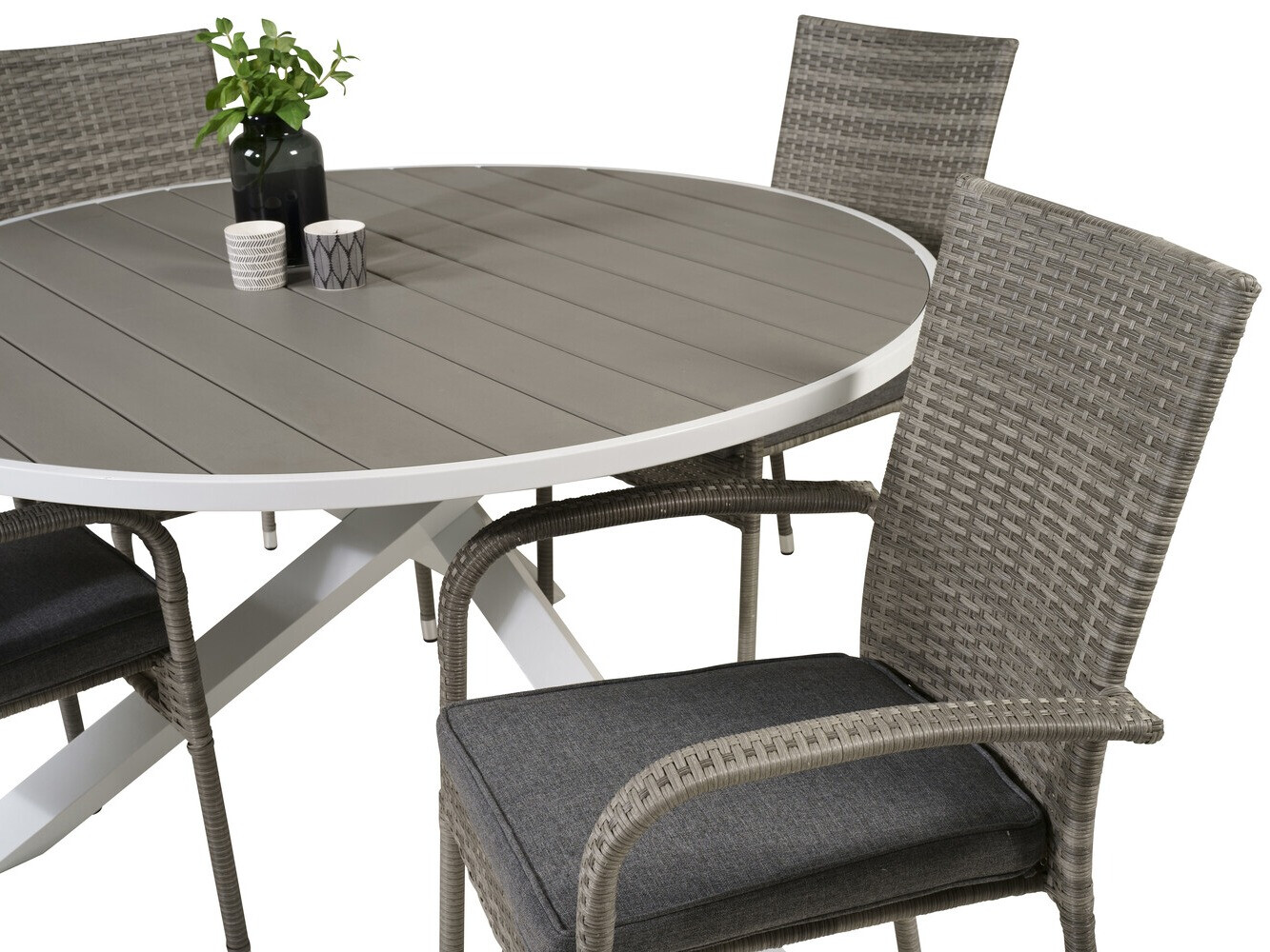 Ensemble table et chaises Dallas 2353 (Gris + Gris foncé)