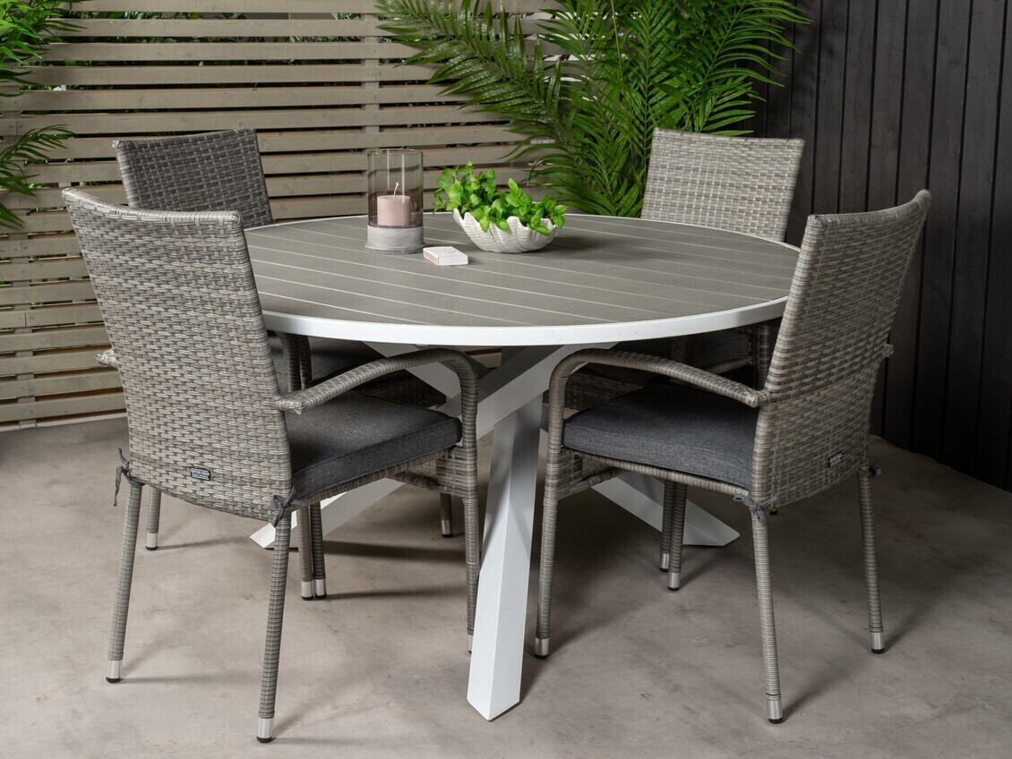 Ensemble table et chaises Dallas 2353 (Gris + Gris foncé)