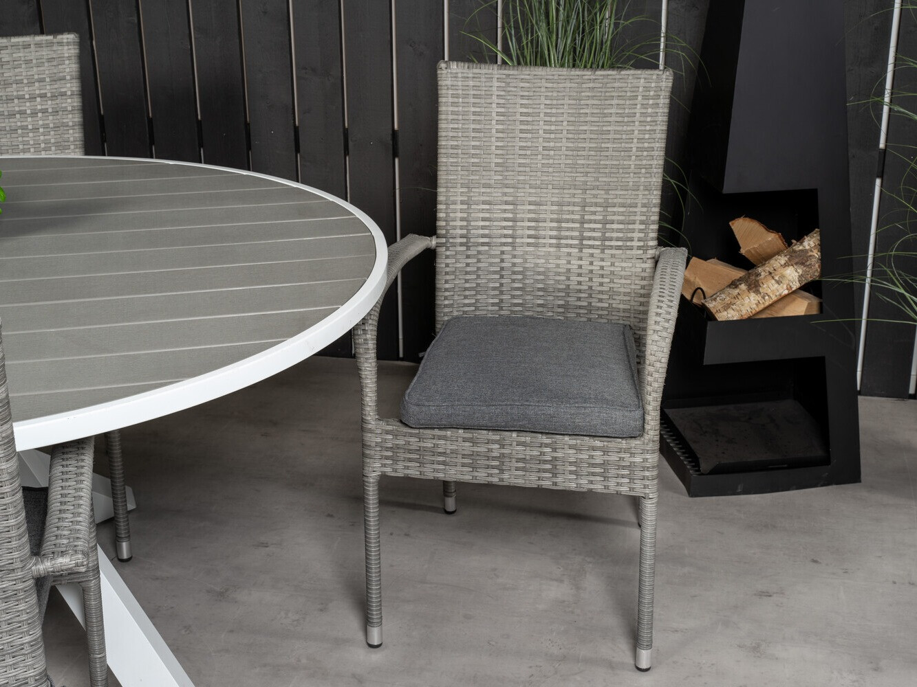 Ensemble table et chaises Dallas 2353 (Gris + Gris foncé)