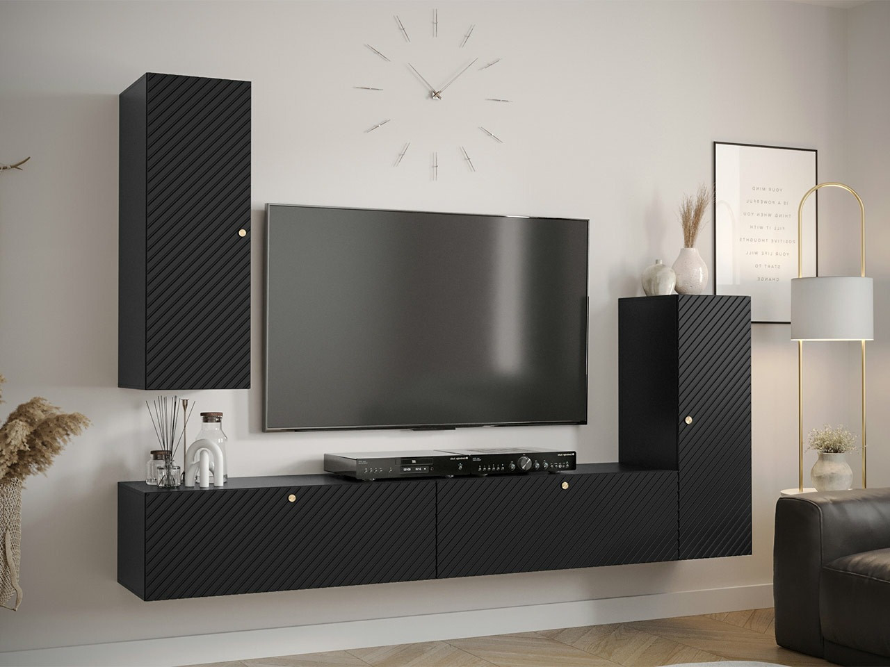 Ensemble de salon Elblaru 118 (Noir)