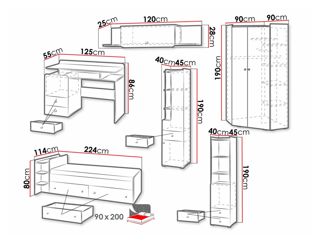 Chambre enfant complète Omaha N134