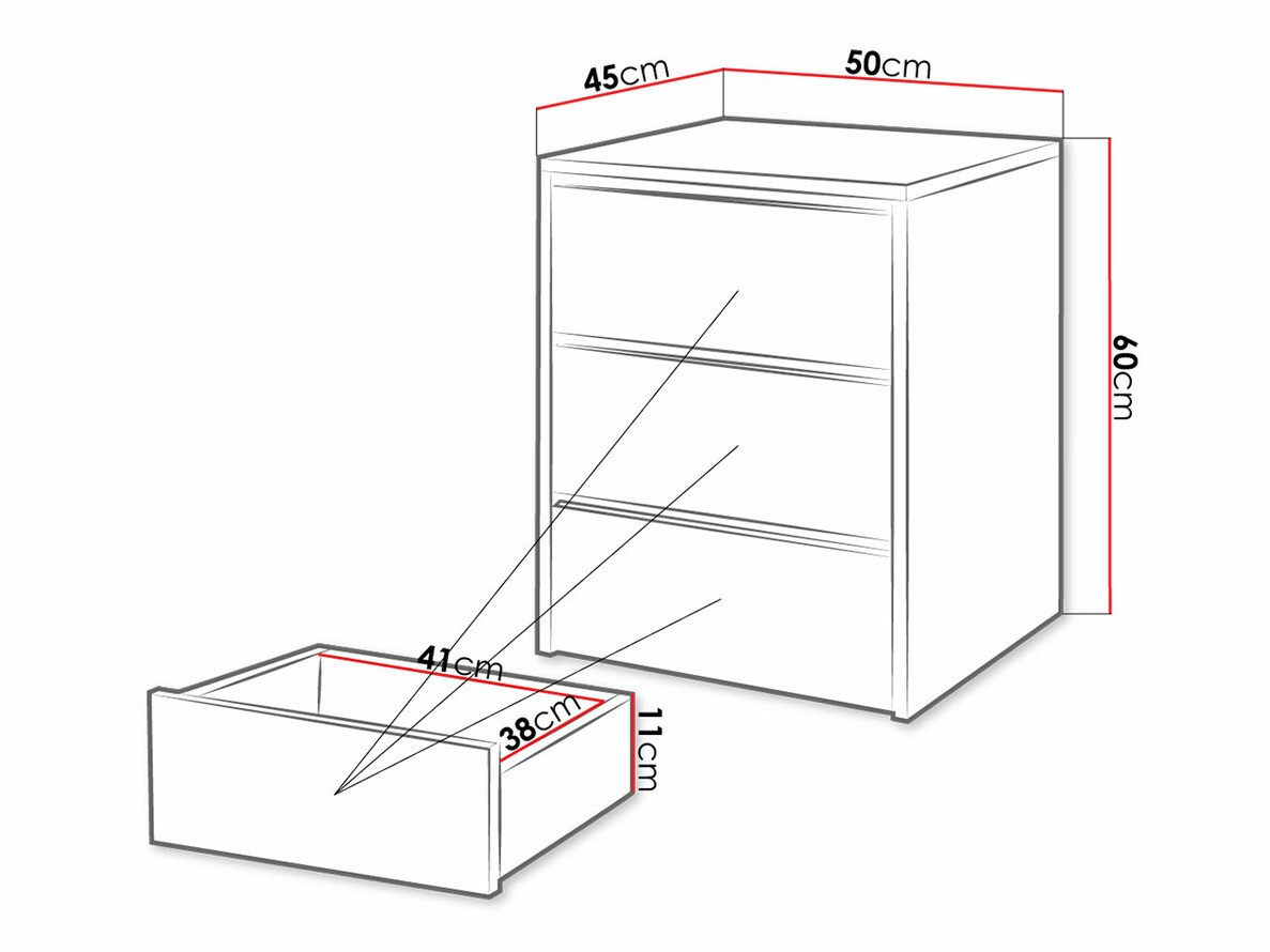 Tiroirs de bureau Omaha 134 (Sonoma chêne)