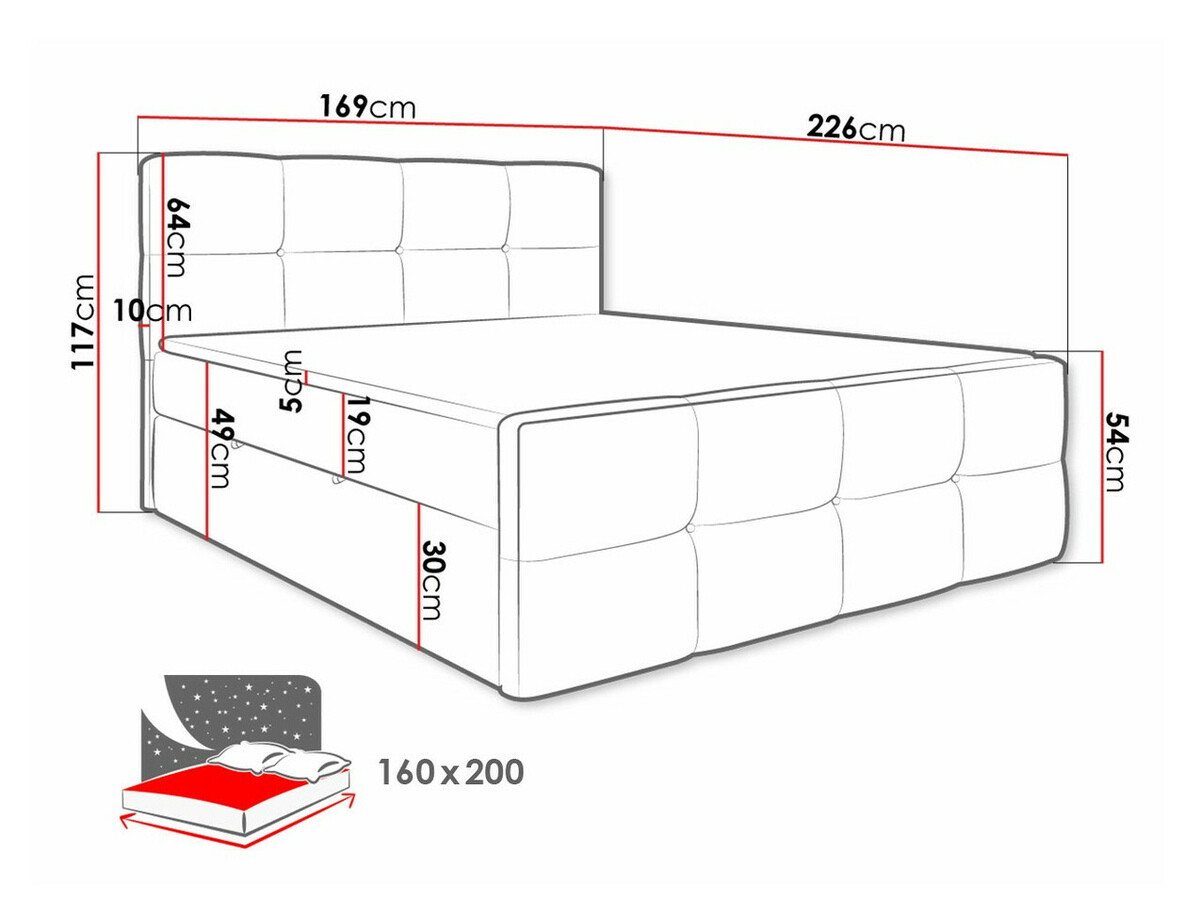 Lit boxspring ComfiDream Tirara (Fresh 13)