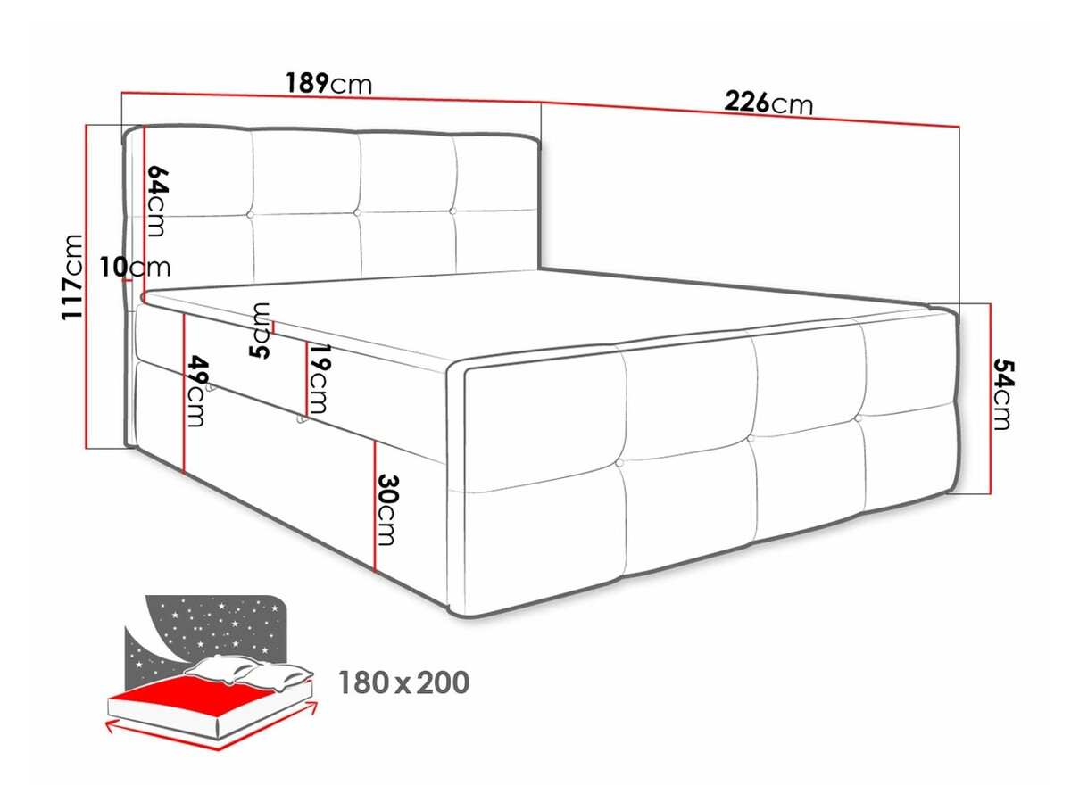 Lit boxspring ComfiDream Tirara (Fresh 13)