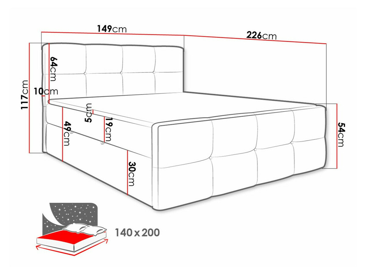 Lit boxspring ComfiDream Tirara (Fresh 32)