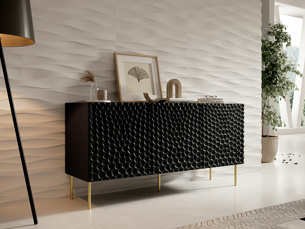 Buffet Charlotte 169 (Noir + Doré)