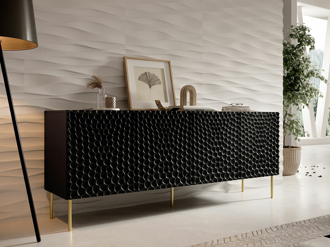 Buffet Charlotte 170 (Noir + Doré)