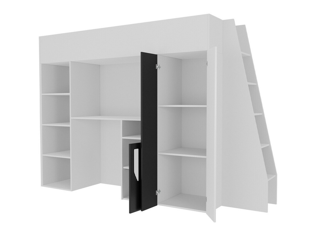 Lit mezzanine Hartford 355 (Blanc + Rose brillant + Blanc brillant)