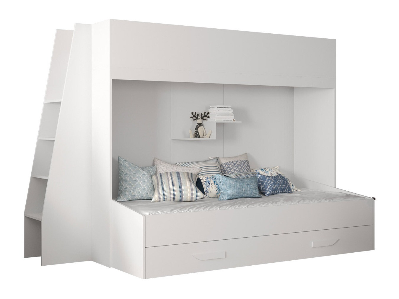 Lit superposé Hartford 357 (Blanc + Blanc brillant)